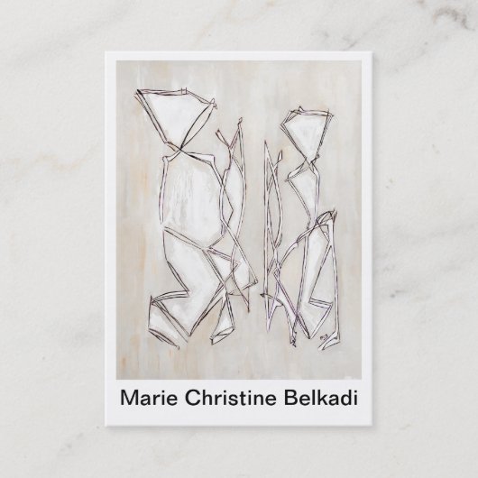 Carte De Visite Noir Blanc moderne Art géométrique Abstrait (Devant)