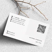 Carte De Visite Noir blanc moderne Code QR Social Media Icon Logo