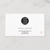 Carte De Visite Noir blanc moderne logo simple commander merci (Dos)