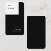 Carte De Visite Noir blanc moderne minimaliste plaine (Devant / Derrière)