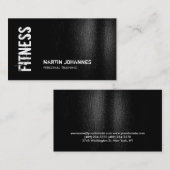Carte De Visite Noir Blanc moderne Personal Trainer Fitness Sport (Devant / Derrière)