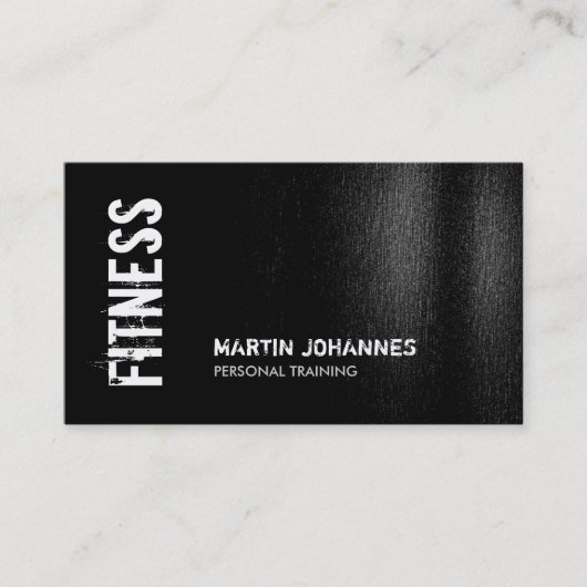 Carte De Visite Noir Blanc moderne Personal Trainer Fitness Sport (Devant)