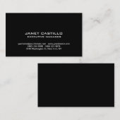 Carte De Visite Noir Blanc Moderne Professionnel Simple (Devant / Derrière)