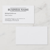Carte De Visite Noir & blanc Moderne Professionnel Simple Minimali (Devant / Derrière)