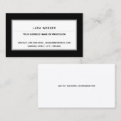 Carte De Visite noir blanc moderne rectangulaire professionnel (Devant / Derrière)