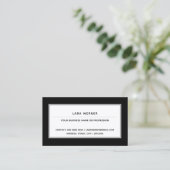 Carte De Visite noir blanc moderne rectangulaire professionnel (Debout devant)