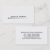 Carte De Visite Noir/blanc modernes de Minimalistic (Devant / Derrière)
