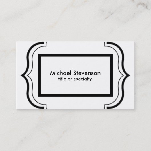 Carte De Visite Noir blanc Motif classique Damask (Devant)