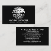 Carte De Visite noir blanc nature Forêt arbre (Devant / Derrière)