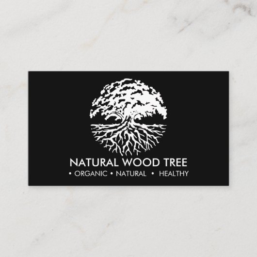 Carte De Visite noir blanc nature Forêt arbre (Devant)