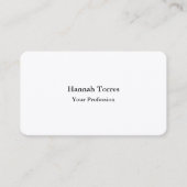 Carte De Visite Noir & Blanc Noir & Blanc Plat Créatif Moderne (Devant)