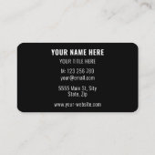 Carte de visite noir blanc personnalisé simple (Dos)