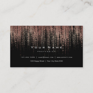 Carte De Visite Noir blanc Rose en cuivre or Matrice en or Cyber B