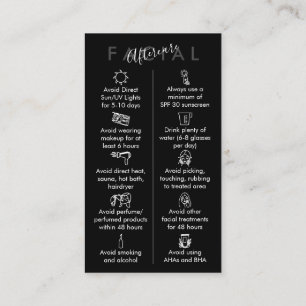 Carte De Visite Noir Blanc Rose Soin Post-Traitement Facial Imprim