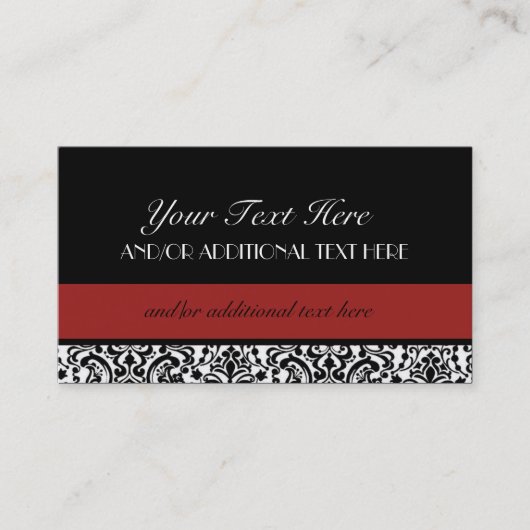 Carte De Visite Noir, blanc, rouge (Devant)