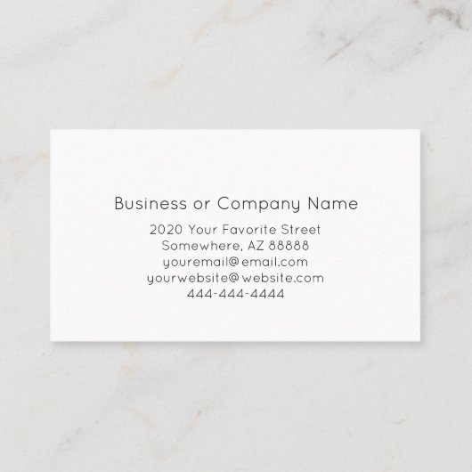 Carte De Visite Noir blanc Simple Cactus du désert (Dos)