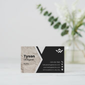 Carte De Visite Noir Blanc Simple Immobilier Annonce Entreprise Ca (Debout devant)