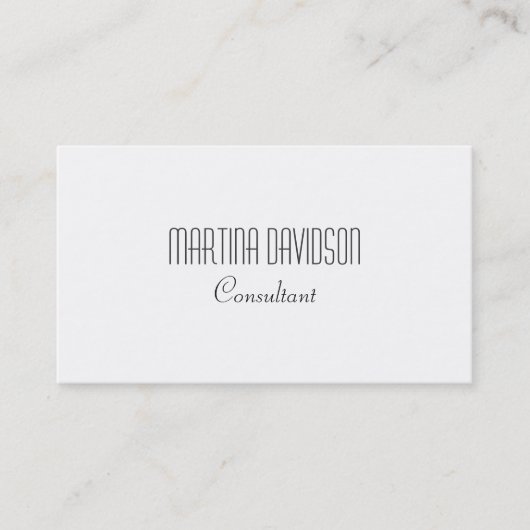 Carte De Visite Noir Blanc Simple Moderne Script (Devant)
