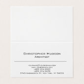 Carte De Visite Noir Blanc Simple Plain Architect (Extérieur déplié)