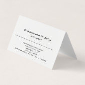 Carte De Visite Noir Blanc Simple Plain Architect (Devant)