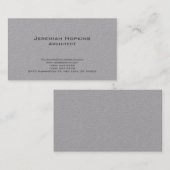 Carte De Visite Noir Blanc Simple Plain Architect Premium Grey (Devant / Derrière)
