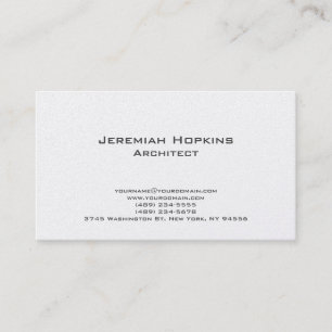 Carte De Visite Noir Blanc Simple Plain Architect Premium Pearl