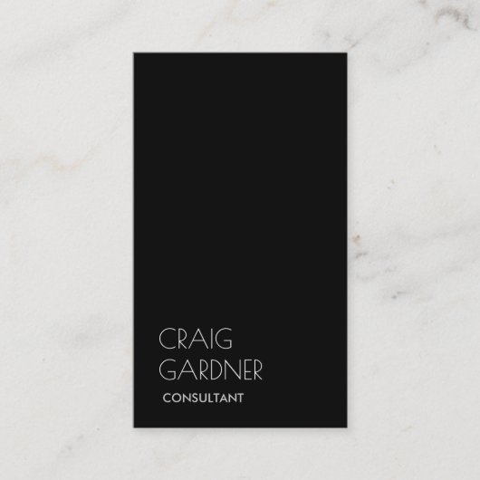 Carte De Visite Noir Blanc Simple Simple Chic Consultant tendance (Devant)