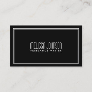 Carte De Visite Noir/blanc simples de style d'art déco d'élégance