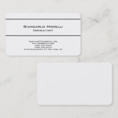 Carte De Visite Noir & Blanc Tendance Plaine Stylish Simple (Devant / Derrière)