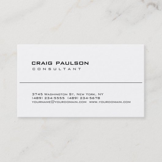 Carte de visite noir blanc très tendance (Devant)