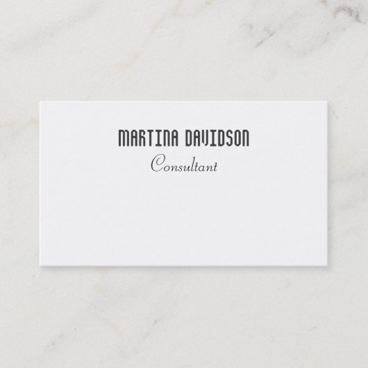 Carte De Visite Noir blanc unique Creative Professional (Devant)