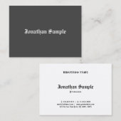 Carte De Visite Noir Blanc Vieux Anglais Texte Nostalgique Modèle (Devant / Derrière)