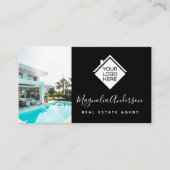 Carte De Visite Noir Blanc Votre Logo Immobilier (Devant)