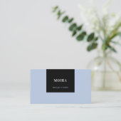 Carte De Visite Noir bleu minimal moderne (Debout devant)