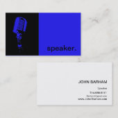 Carte De Visite Noir bleu moderne du haut-parleur | de silhouette (Devant / Derrière)