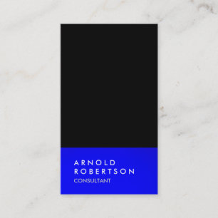 Carte De Visite Noir Bleu Moderne Minimaliste Simple