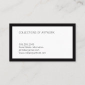 Carte De Visite Noir | Bordure (Dos)