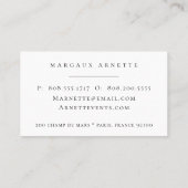 Carte De Visite Noir botanique de logo d'or rose élégant (Dos)