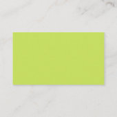 Carte De Visite Noir brillant Lime Vert Basic Professionnel (Dos)