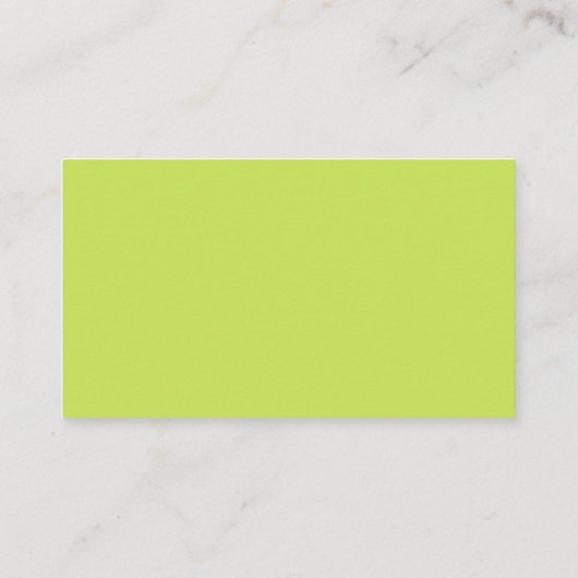 Carte De Visite Noir brillant Lime Vert Basic Professionnel (Dos)