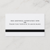 Carte De Visite Noir britannique de Londres de taxi (Dos)