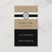 Carte De Visite Noir bronzage pendant de cabinet juridique (Dos)