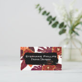 Carte De Visite Noir brossé | Conception des motifs floraux (Debout devant)