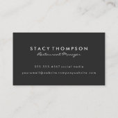 Carte De Visite Noir brossé sur verre de vin rouge (Dos)