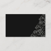 Carte de visite - noir - cercles argentés (Dos)