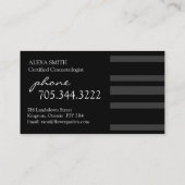 Carte de visite noir chic (Dos)