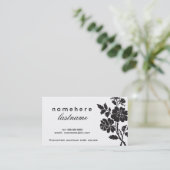 Carte de visite noir chic de roses (Debout devant)