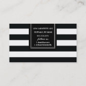 Carte De Visite Noir chic et le blanc barre le modèle (Dos)