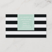 Carte De Visite Noir chic et le blanc barre le modèle (Dos)