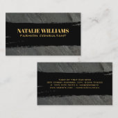 Carte De Visite Noir Chic Noir Brossé Noir (Devant / Derrière)